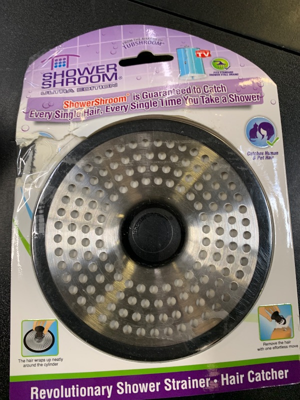 Photo 1 of ShowerShroom SHSULT755 Ultra Revolutionary Shower Hair Catcher Drain Protector, No Size, Stainless