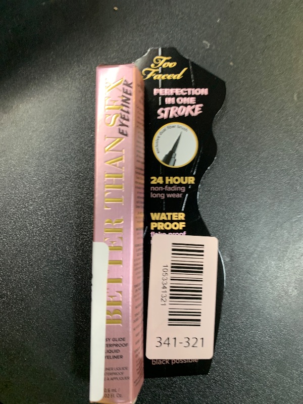 Photo 1 of Too Faced Better Than Sex Easy Glide Liquid Eye Liner | Waterproof, Non-Fading + Smudge Proof, 0.02 Ounce, Black
