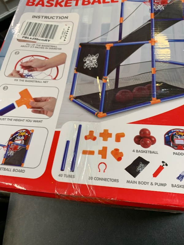 Photo 1 of JOYIN Arcade Basketball Game Set with 4 Balls and Hoop for Kids 3 to 12 Years Old Indoor Outdoor Sport Play - Easy Set Up - Air Pump Included - Ideal for Competition