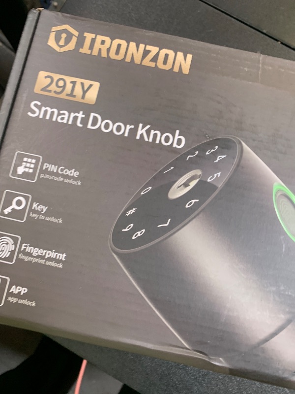 Photo 1 of IRONZON Fingerprint Door Knob Fingerprint Door Lock with App Control Smart Door knob for Bedroom, Biometric Door Lock for Apartment Office and Garages