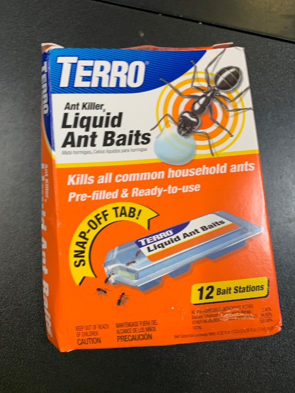 Photo 1 of TERRO Ant Killer Bait Stations T300B - Liquid Bait to Eliminate Ants - Bait System - 12 Count Stations for Effective Indoor Ant Control