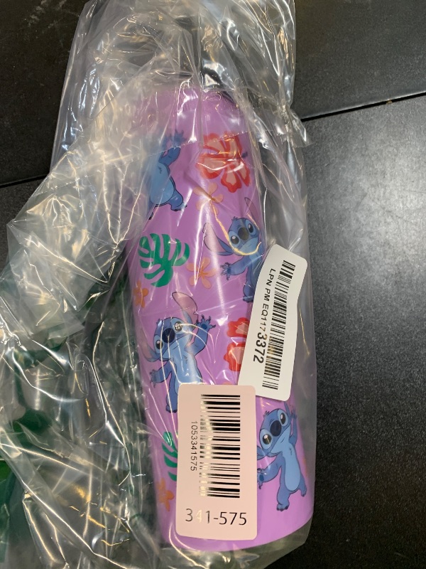 Photo 1 of Silver Buffalo Disney Lilo and Stitch Tropical Sitting Stitch Double Walled Stainless Steel Water Bottle, 25 Ounces