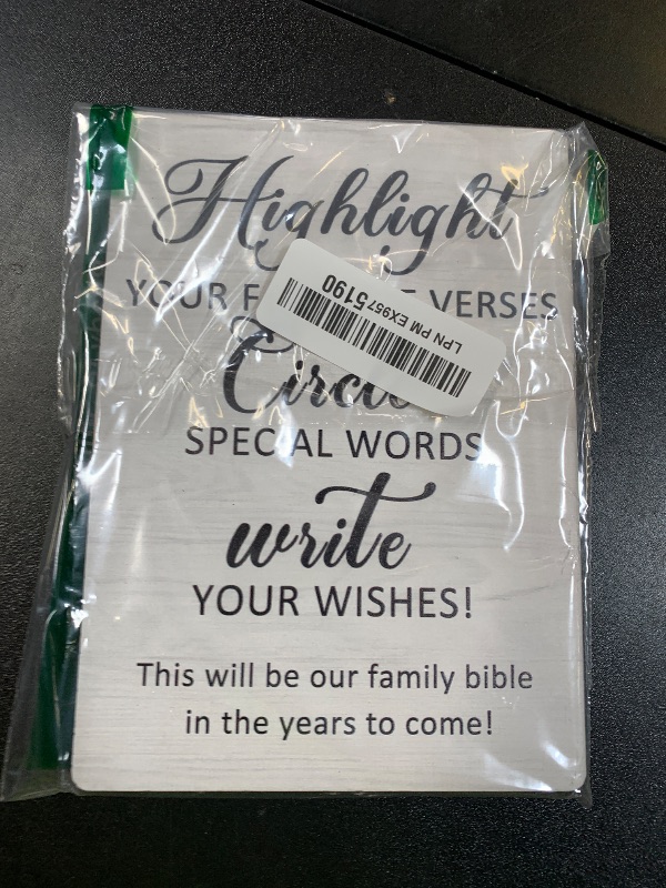 Photo 1 of IRTAGANNY Bible Guest Book Sign, Wedding Bridal Shower Bachelorette Party Decorations, Highlight Your Favorite Verses Wooden Stand Sign 5"X7", Wedding Table Decor Decorations for Reception (5x7 Inch)