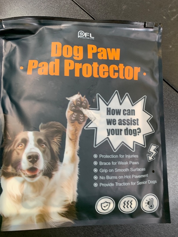Photo 1 of Anti Slip Dog Paw Protector Pads for Senior Dogs, Paw Pads for Dogs Traction, Disposable Self Adhesive Paw Grips for Old Dog on Slippery Hardwood Floor, Black 12 Sets (48pcs) XXL (61-80lbs)