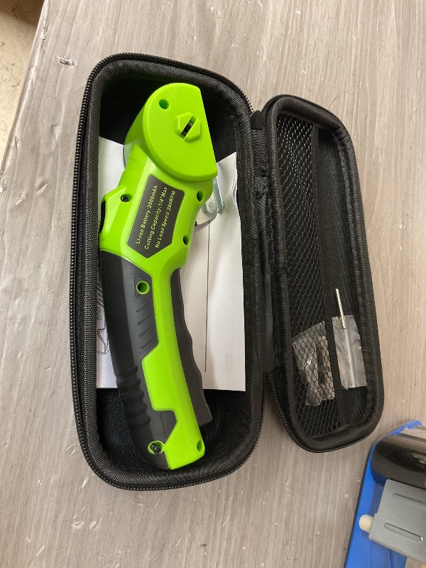Photo 1 of Cordless Electric Scissors Box Cutter 2 Rotary Blades – 4V Duty Rechargeable Cardboard Cutter, Storage Box & Fabric Scissor With Safety Lock, USB Cable – For Plastic, Carpet, Leather, DIY Crafts
