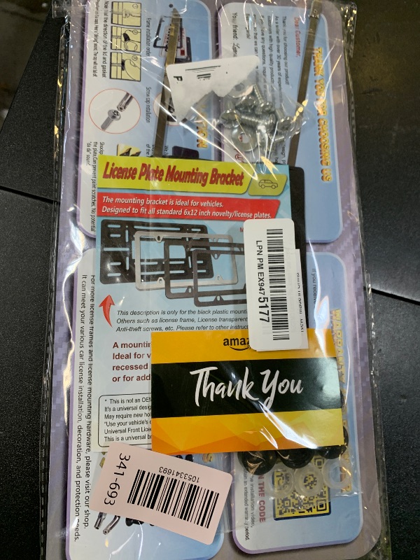 Photo 1 of BGGTMO License Plate Bracket Holder- Front License Plate Mounting Kit, Universal Bumper Car Tag Frame Mount Adapter with Stainless Steel Screw Cap, Cable Ties
