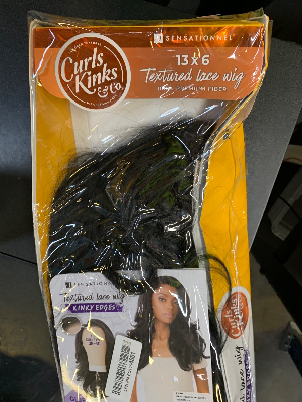 Photo 1 of Sensationnel Curls Kinksandco Kinkyedges Wig - Kinky Blow Out 20 Inch 13X6 Lace Frontal Natural Kinkytexture Edged Hairline for Natural 3C to 4C Hair Textures (1 JETBLACK)