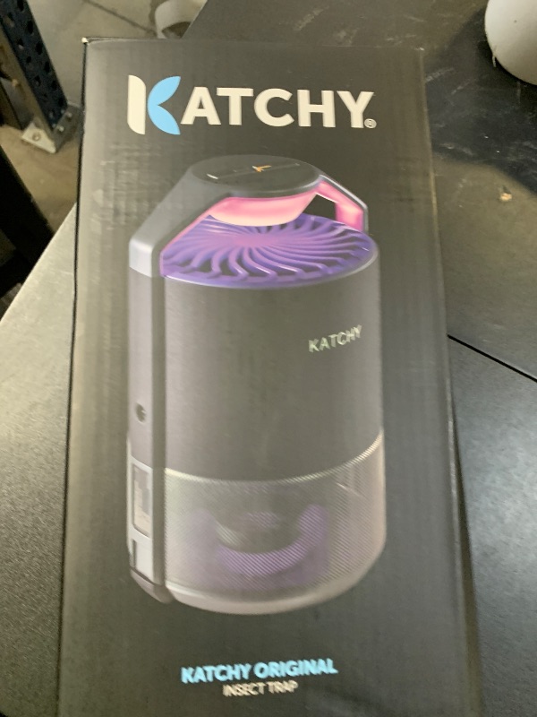 Photo 1 of Katchy Indoor Insect Trap - Catcher & Killer for Mosquitos, Gnats, Moths, Fruit Flies - Non-Zapper Traps for Inside Your Home - Catch Insects Indoors with Suction, Bug Light & Sticky Glue (Black)