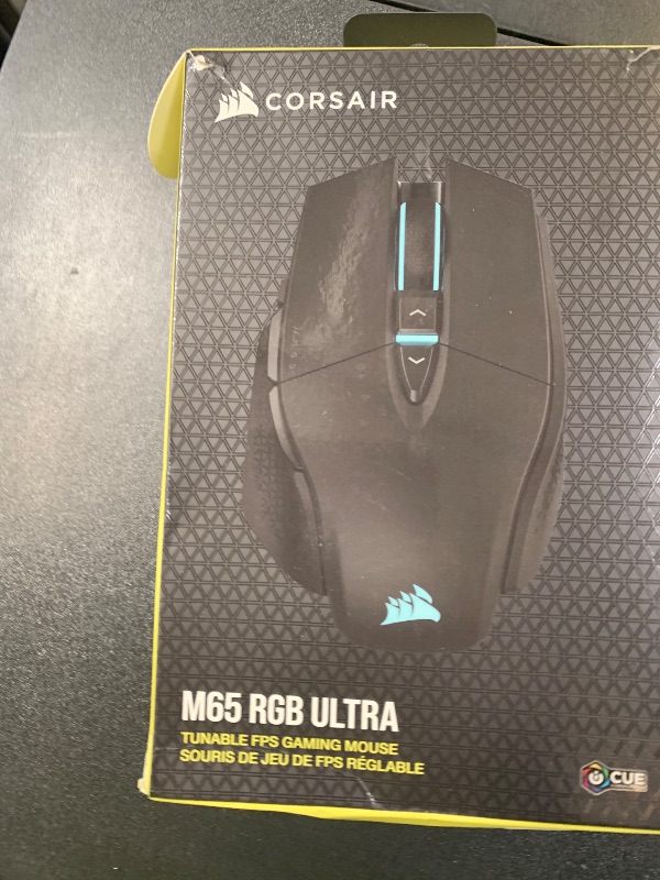 Photo 1 of Corsair M65 RGB Ultra Tunable FPS Gaming Mouse Marksman 26,000 DPI Optical Sensor, Optical Switches, AXON Hyper-Processing Technology, Sensor Fusion Control, Tunable Weight System - Black