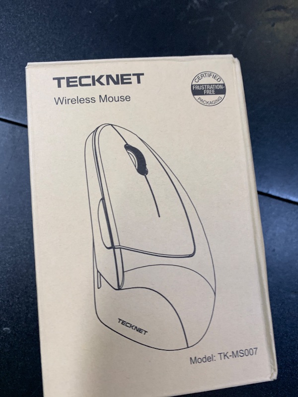 Photo 1 of TECKNET Ergonomic Mouse, Wireless Bluetooth Vertical Mouse, 4800 DPI Optical Tracking, 6 Adjustable DPI, Quiet Clicks, 2.4GHz with USB A Receiver, 12 Months Battery, 6 Buttons, Wide Compatibility
