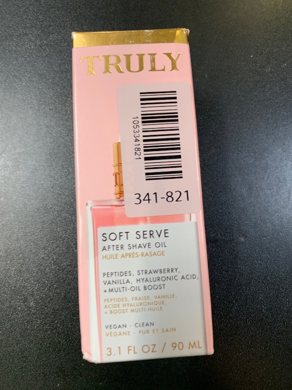 Photo 1 of Truly Beauty Soft Serve After Shave Oil | Hydrating Treatment for Ingrowns & Irritation | Peptides, Hyaluronic Acid & Strawberry Extract | Soothes & Smooths Skin | Strawberry Vanilla Scent (3.1 Fl Oz)