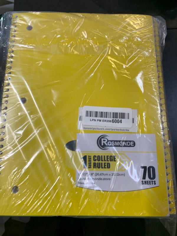 Photo 1 of Rosmonde Spiral Notebook, 12 Pack, 1 Subject, College Ruled, 70 Sheets, 8 x 10-1/2", 3 Hole Punched, Bulk College Ruled Spiral Notebook for School, Single Subject Spiral Notebook Bulk, Assorted Colors