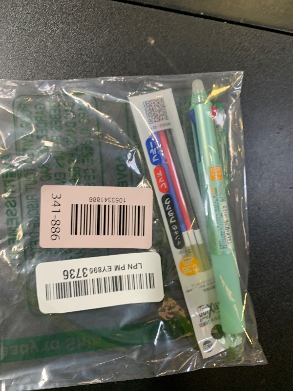 Photo 1 of Pilot Erasable Ballpoint Pen Pearl Green 0.38mm (LKFBS60UF-PG)+0.38mm Refill Black Blue Red 1 Set