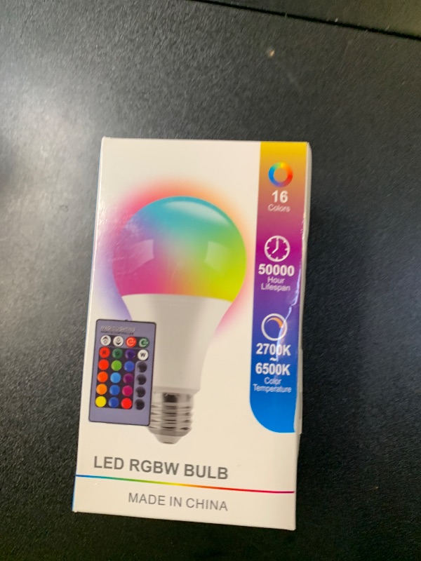 Photo 1 of AFINSEA RGB Color Changing Light Bulbs,RGB LED Light Bulbs,9W Warm White 6500K,40W Equivalent,16 Color Multicolor A19 E27/E26 Dimmable Memory Function, for Home Decoration,Stage,Bar,Party