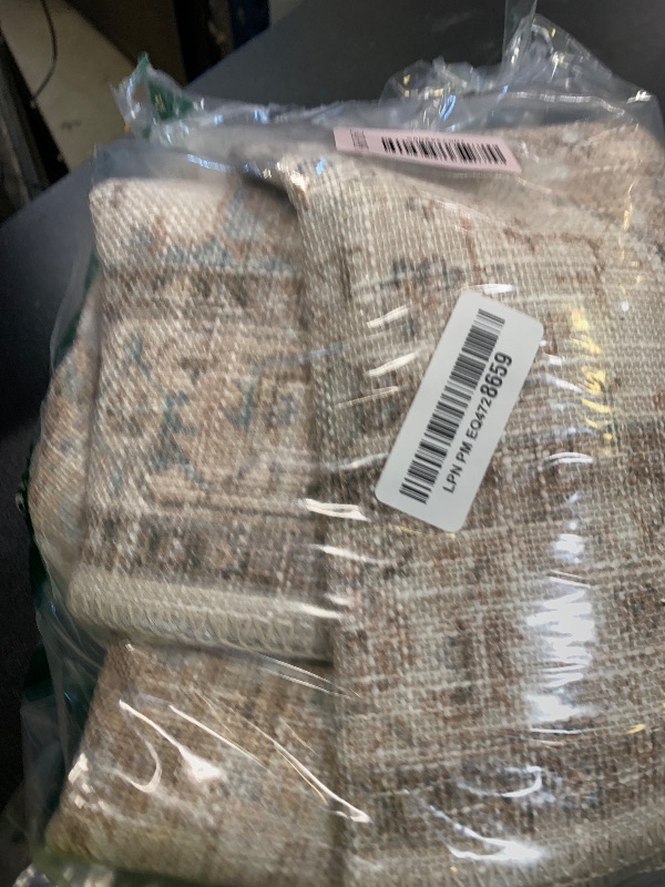 Photo 1 of BILEEHOME 3x5 Area Rug, Washable Non Slip Neutral Farmhouse Persian Front Door Rug for Entry, Tan Beige and Light Brown with Terracotta Pattern