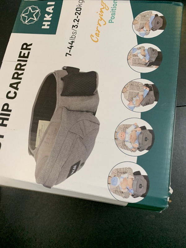 Photo 1 of HKAI Baby Hip Carrier, Mom’s Choice Award Winner, Baby Carrier with Adjustable Waistband & Breathable Mesh, Ergonomic Carrier with Non-Slip Hip Seat Surface for Newborns & Toddlers, (Grey)