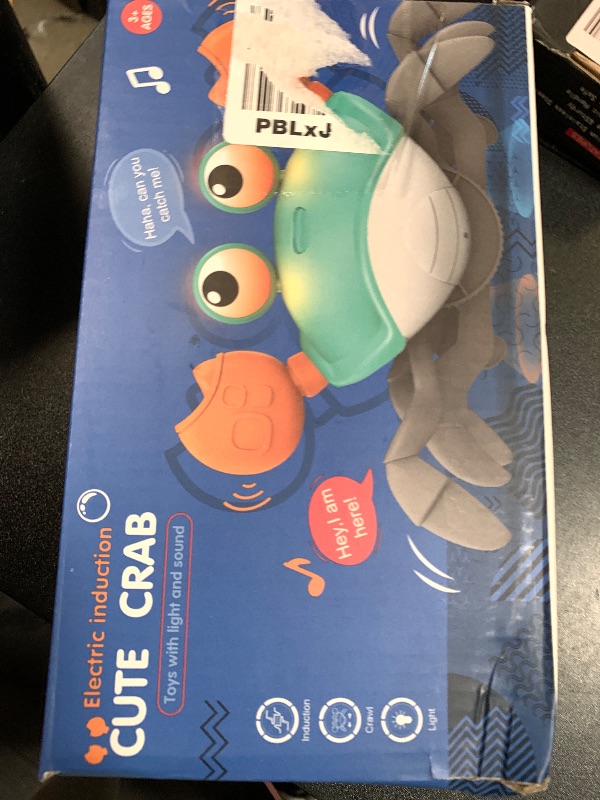Photo 1 of Plnmlls Crawling Crab Baby Toy - Tummy Time Toys - with Music and LED Light,Built-in Rechargeable Battery for 0-6 6-12 12-18 36 Months Walking Toddler Birthday Gift(Blue)