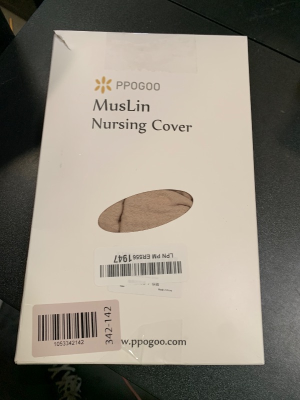 Photo 1 of PPOGOO Muslin Nursing Cover for Baby Breastfeeding, Breathable Privacy Nursing Covers for Mom 100% Cotton Breastfeeding Cover with Rigid Hoop for Mother Nursing Apron (Brown)