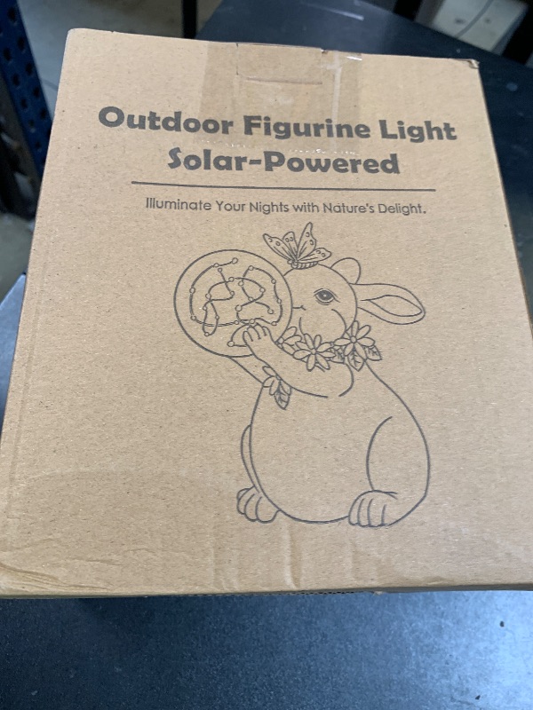Photo 1 of MININOVA Solar Garden Decor Lights Rabbit Statue with Bubble Ball Waterproof Decorations Cute Bunny Figurine for Outside Spring Yard Housewarming Mother Gifts for Women