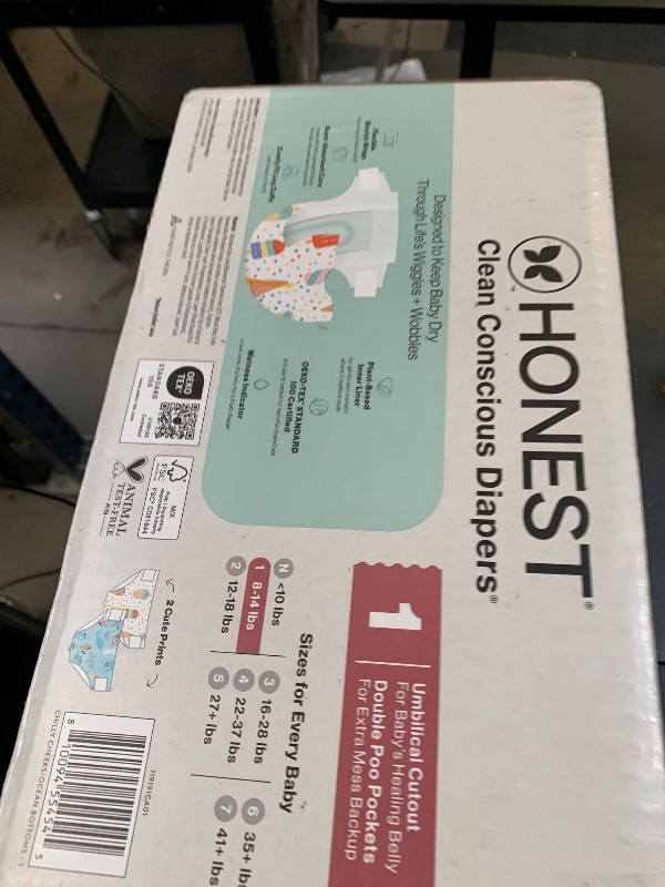 Photo 1 of The Honest Company Clean Conscious Diapers for Delicate Skin | Up to 100% Leakproof | Hypoallergenic, Fragrance Free | Summer '25 Limited Edition Prints | Club Box, Size 1 (8-14 lbs), 78 Count