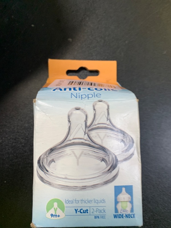 Photo 1 of Dr. Brown’s Natural Flow Y-Cut Wide-Neck Baby Bottle Nipple, Ideal for Thicker Liquids, 100% Silicone, 2 Count (Pack of 1), 9m+