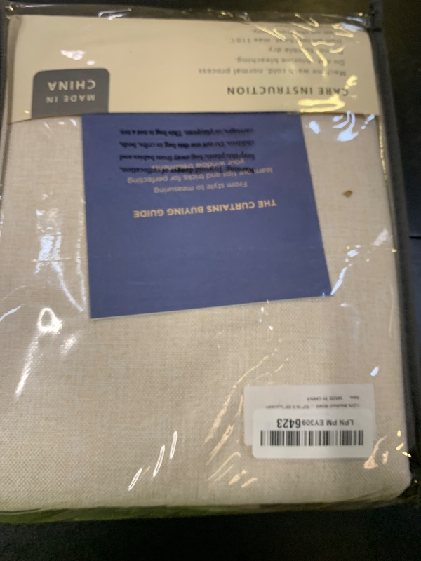 Photo 1 of 100% Blackout Shield Linen Blackout Curtains for Bedroom 96 Inches Long, Back Tab/Rod Pocket Living Room Drapes, Thermal Insulated Blackout Curtains 2 Panels Set, 50" W x 96" L,Cream