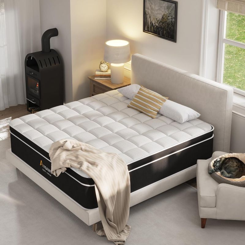Photo 1 of Queen Mattress, 10 Inch Hybrid Queen Bed Mattress with Gel Memory Foam and Pocketed Springs, Bed in a Box, Pressure Relief and Motion Isolation, Breathable & Comfort Feel, CertiPUR-US
