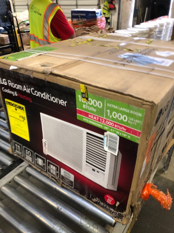 Photo 1 of LG 18,000 BTU Window Air Conditioner with Heat, 230/208V, Cools 1,000 Sq.Ft. for Bedroom, Living Room, Basement, Apartment, with Remote, 2 Speeds, 24-Hour Timer, White