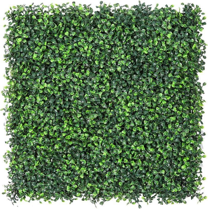 Photo 1 of 12 Pieces 20"x 20" Artificial Boxwood Panels Topiary Hedge Plant, Privacy Hedge Screen Sun Protected Suitable for Outdoor, Indoor, Garden, Fence, Backyard and Decor 12PCS