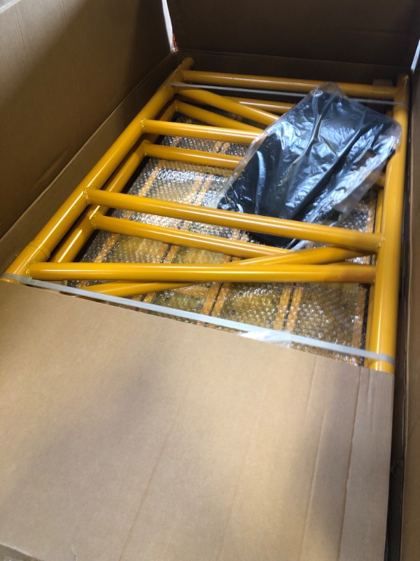 Photo 1 of LEADALLWAY Scaffolding Platform 4 Foot High Mobile Baker Scaffolding 770 LBS Capacity with Locking Wheels, Yellow