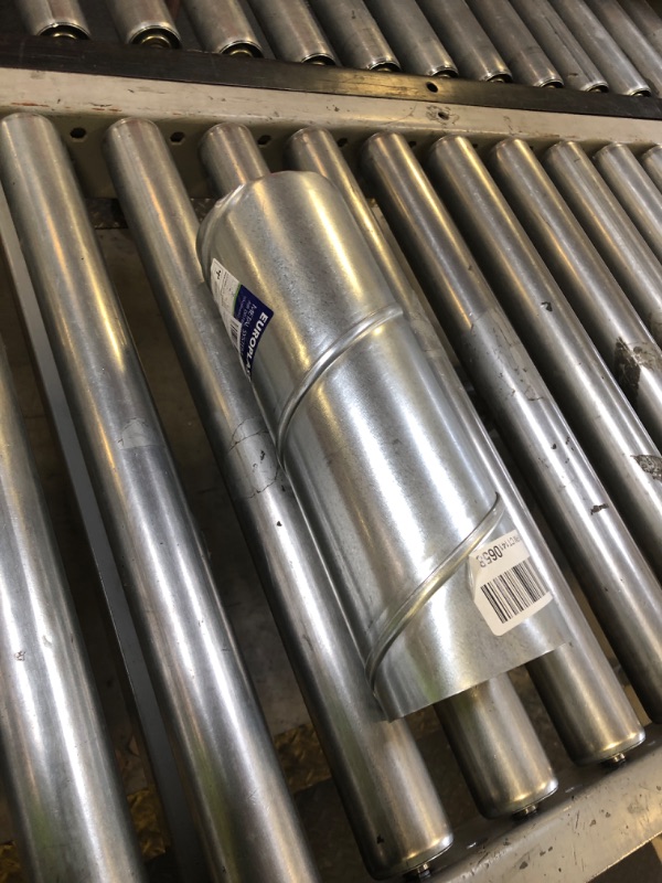 Photo 1 of 4" Inch Round Spiral Air Duct, 12" Inch Long Duct, Straight Rigid Galvanized Steel Dryer Vent Hose Extension, Warm Air Exhaust, Threaded Metal Duct