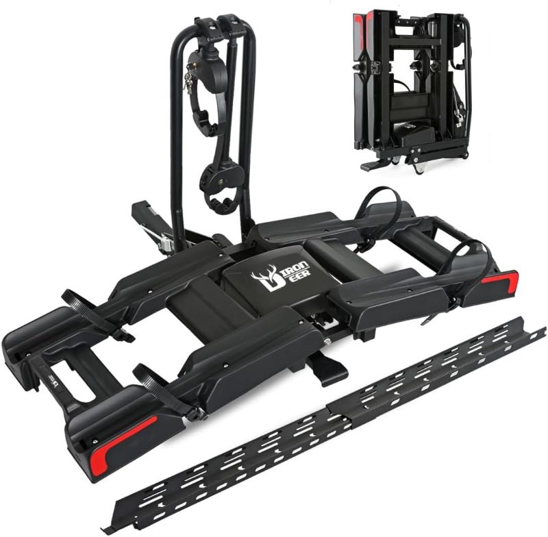 Photo 1 of Eco Pro Upgraded 200lbs EBike Rack with Ramp for 2 E-Bikes, Hitch EBike Rack for Cars SUVs Trucks, Foldable Tilting Bike Rack Platform for Tow Hitch 2" Receiver, E-Bike Carrier Fits up to 5" Fat Tire
