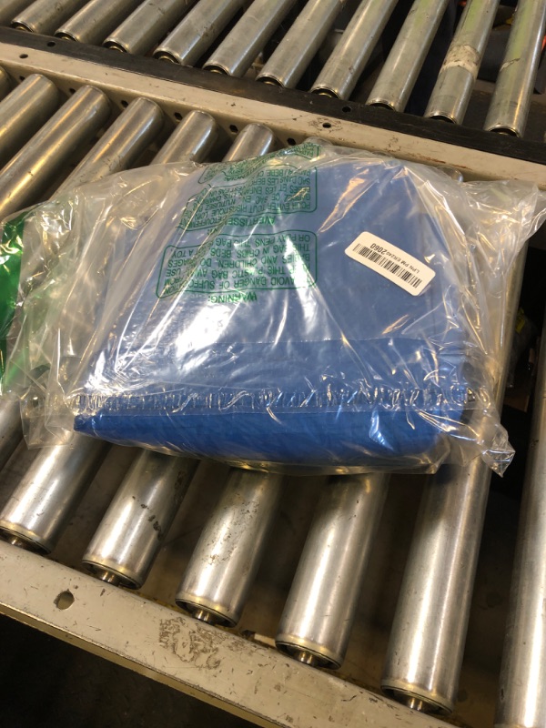 Photo 1 of RAINDEWAY Tarps 8x10 Feet, 5.5 Mil - Multipurpose Waterproof Poly Tarp Cover with Metal Grommets and Reinforced Edges, Silver/Blue Tarp