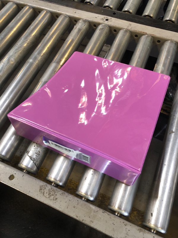 Photo 1 of 3 Inch Binder 3 Ring Binders Purple, Slant D-Ring 3” Clear View Cover with 2 Inside Pockets, Heavy Duty Colored School Supplies Office and Home Binders – by Enday