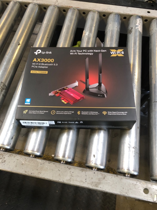 Photo 1 of TP-Link WiFi 6 AX3000 PCIe WiFi Card (Archer TX3000E), Up to 2400Mbps, Bluetooth 5.3, 802.11AX Dual Band Wireless Adapter with MU-MIMO, OFDMA, Ultra-Low Latency, Supports Windows 11, 10 (64bit)