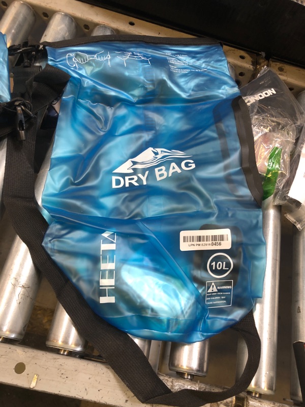 Photo 1 of HEETA Dry Bag Waterproof for Women Men, Roll Top Lightweight Dry Storage Bag Backpack with Phone Case for Travel Swimming Boating Kayaking Paddle Board Camping Beach Accessories (Transparent Blue,20L)