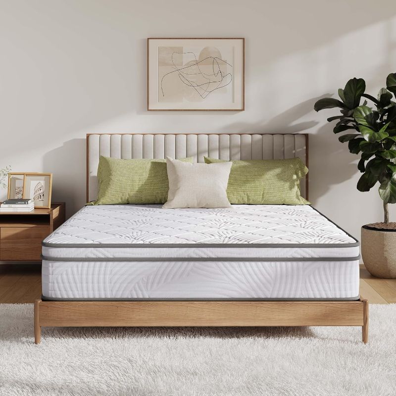 Photo 1 of Novilla 10 inch Mattress, Hybrid Mattress Twin Size with Comfortable Foam & Individually Pocket Spring, Mattresses in a Box for Back Pain Relief & Support, Certipur-Us Certified