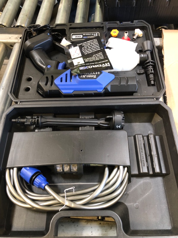 Photo 1 of Ontel Turbo Jet HydroX5 Pro Portable Cordless Pressure Washer (21V 3000mAh Battery), 6-in-1 Nozzle, Dual Water Source, 16ft Detachable Hose