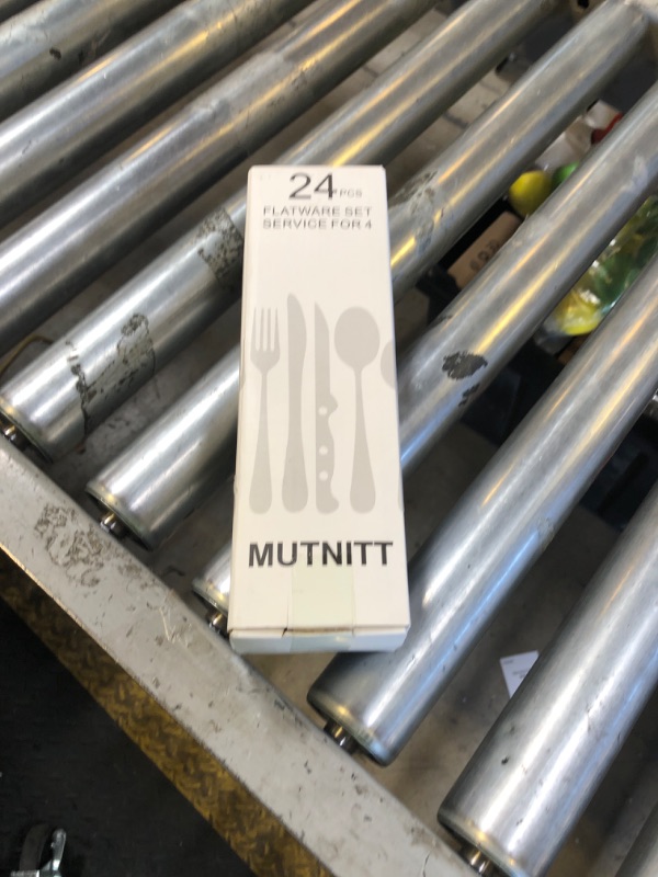 Photo 1 of 24 Pcs Silverware Set with Steak Knives Service for 4,Stainless Steel Flatware Set,Mirror Polished Cutlery Utensil Set,Home Kitchen Eating Tableware Set,Include Fork Knife Spoon Set,Dishwasher Safe