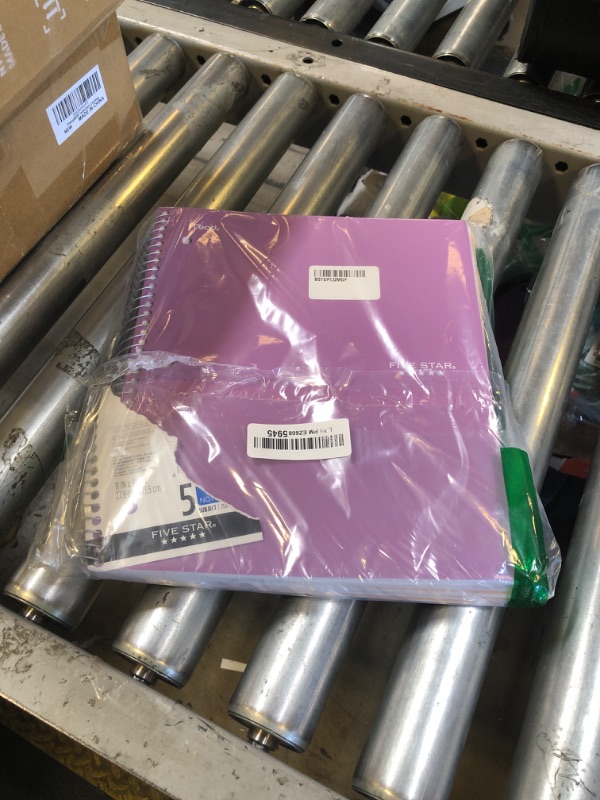 Photo 1 of Five Star Spiral Notebook + Study App, 5 Subject, College Ruled Paper, 8-1/2" x 11", 200 Sheets, Fights Ink Bleed, Water Resistant Cover, Amethyst Purple (38748)