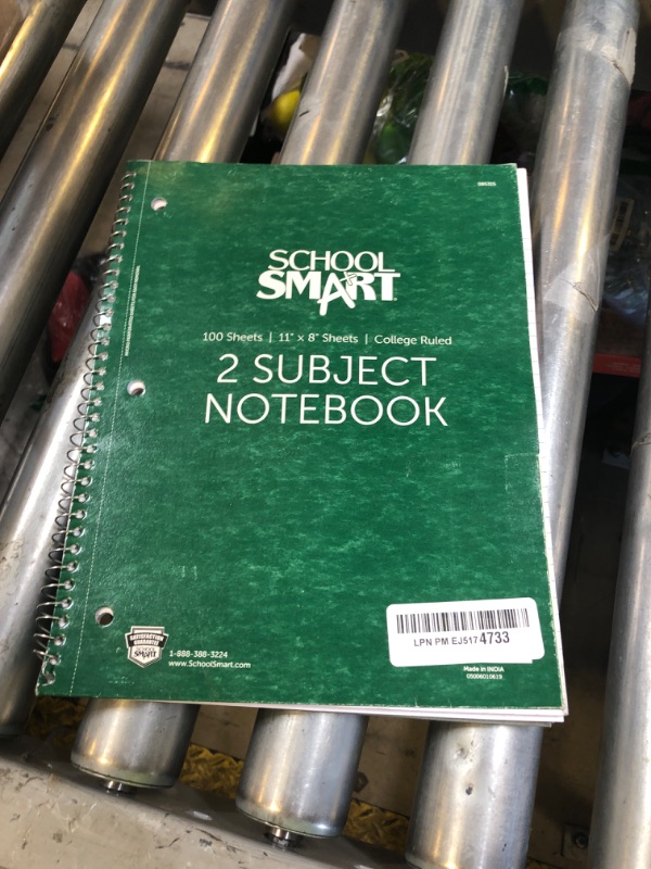 Photo 1 of School Smart Spiral Perforated 2 Subject College Ruled Notebook, 11 x 8-1/2 Inches - 085315