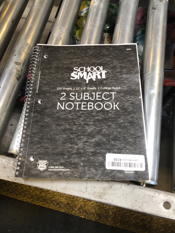 Photo 1 of School Smart Spiral Perforated 2 Subject College Ruled Notebook, 11 x 8-1/2 Inches - 085315