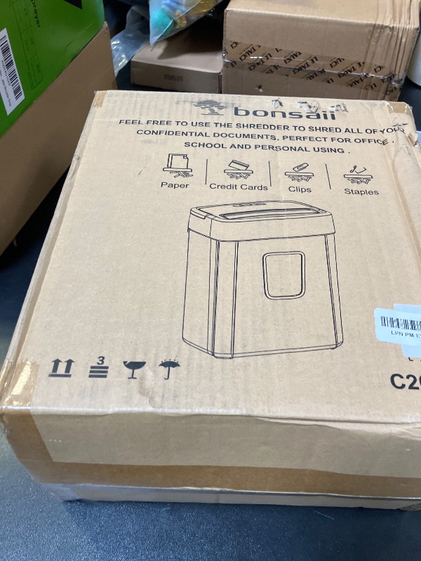 Photo 1 of Bonsaii Paper Shredder, 8-Sheet Crosscut Home Office Shredder with 4.2 Gallon Bin, P-4 Security Level Document Shredder Shred Credit Card/Mail/Staple/Clip (C261-C Updated)