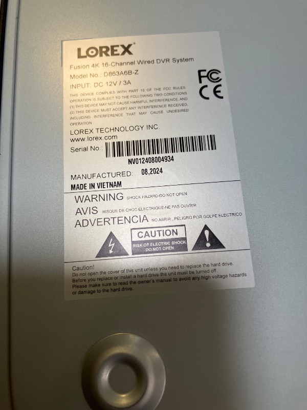 Photo 1 of Lorex Fusion 4K 20-Channel (16 Wired and 4 Fusion Wi-Fi) 2TB Digital Video Recorder