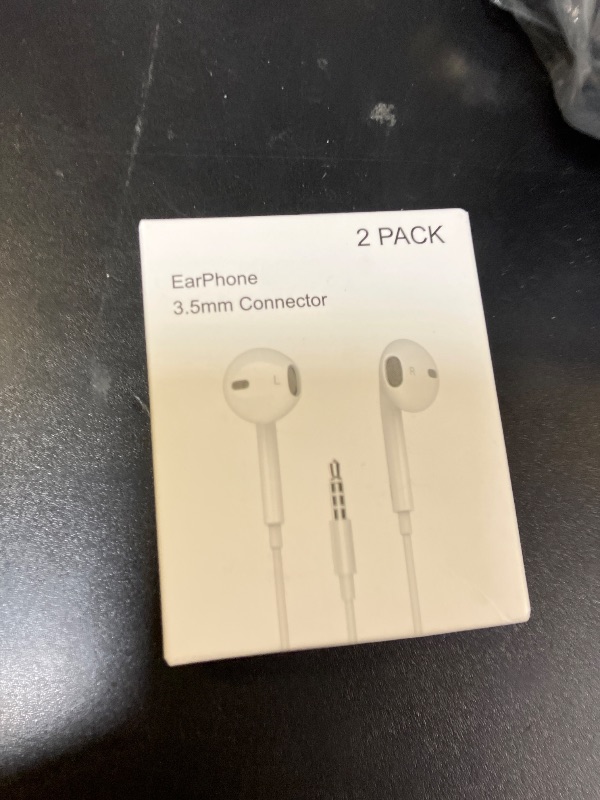 Photo 1 of for Apple Earbuds Wired [Clear Call], [MFi Certified] 3.5mm Headphones with Microphone Volume Control HiFi Stereo Ear Buds for iPhone/iPad/Kindle/Weather Radio [2 Pack]
