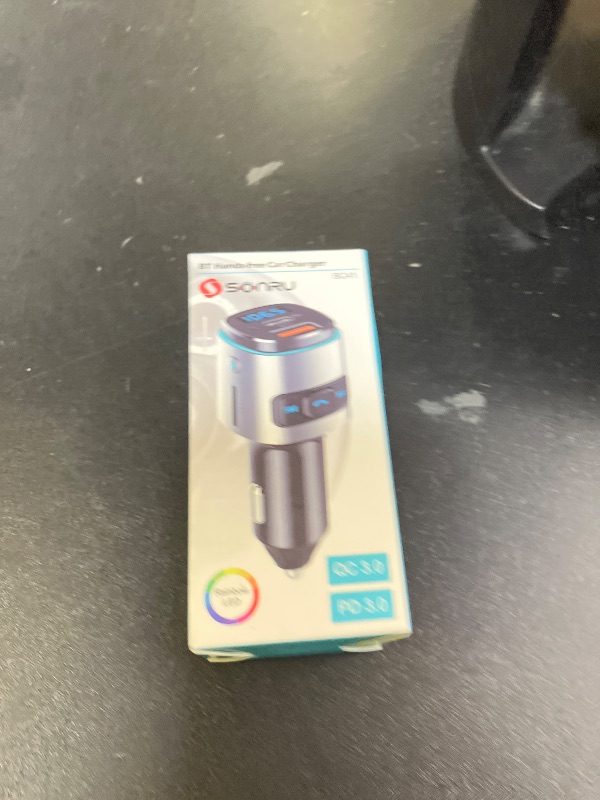 Photo 1 of (Upgraded Version) FM Transmitter Bluetooth, SONRU Bluetooth Car Adapter [PD 30W & QC3.0 18W], Wireless FM Radio Transmitter, Hands-Free Calling, Siri Google Assistant, TF Card