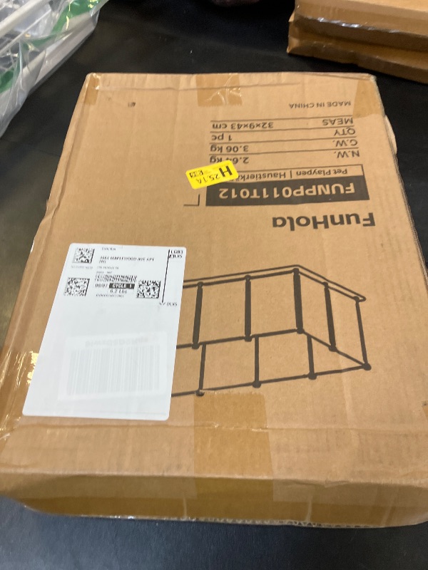 Photo 1 of FunHola Small Animal Playpen, Guinea Pig Cages with Waterproof Mat, 12 Panels Pet Playpen for Hamsters, Hedgehog, Indoor Outdoor Plastic Fence, 48.5 x 24.8 x 16.1 inches