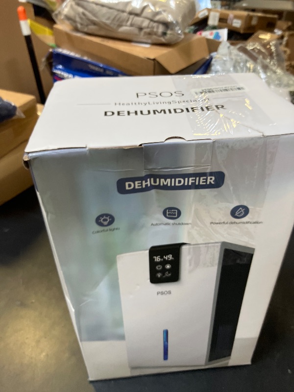 Photo 1 of Dehumidifier for Home, 98OZ Tank Water,(1000 sq.ft) Dehumidifier for Bathroom,Badroom,Basement with Auto Shut Off, Defrosting mode, 7 Color LED, Gray