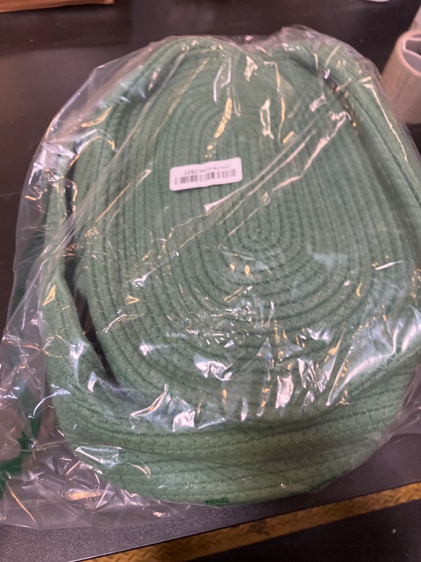 Photo 1 of OIAHOMY 4 Pack 14.17*11.02*6.3IN Storage Baskets for Organizing Shelves, Woven Rope Baskets for Organizing Books, Clothes, Decorative Basket for Living Room, Nursery, Bedroom, Gift Basket, Green