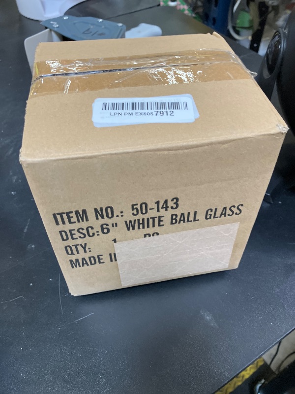 Photo 1 of 6-Inch White Glass Globe - 3-1/4-Inch Fitter Opening